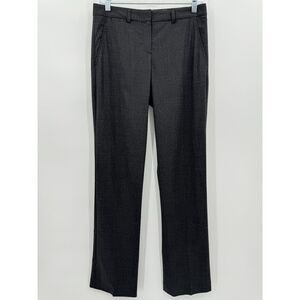 THEORY Gray Pleated Straight Leg Trousers Slacks Size M